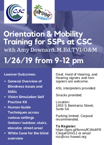 Orientation & Mobility Training for SSPs