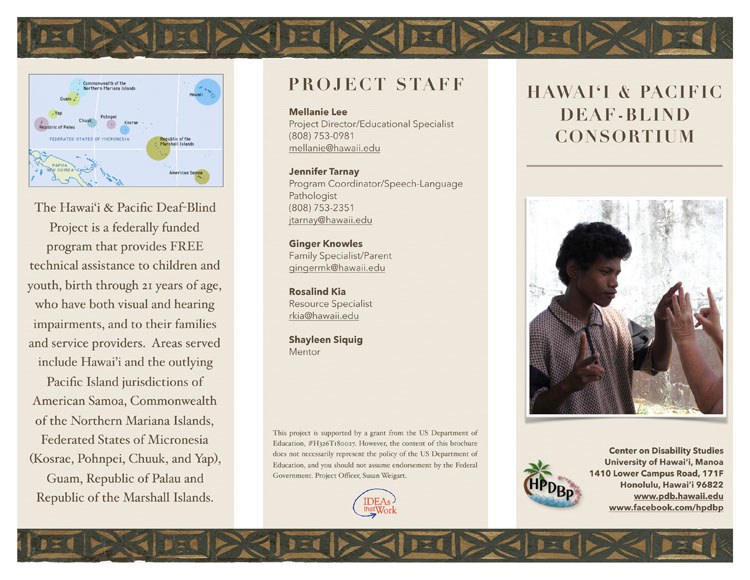Hawaiʻi and Pacific Deaf-Blind Consortium Brochure