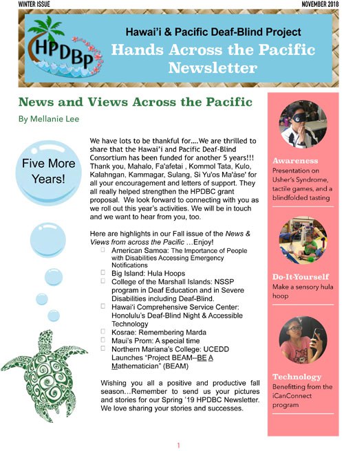 Hand Across the Pacific Newsletter: November 2018