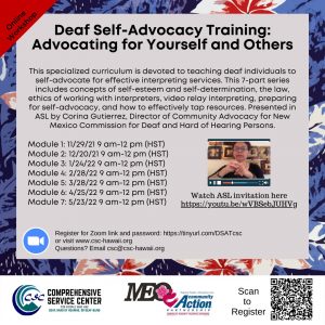 Deaf Self-Advocacy Training Flyer