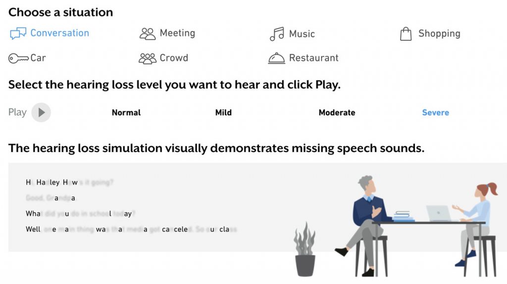 Screenshot of Hearing Loss Simulator