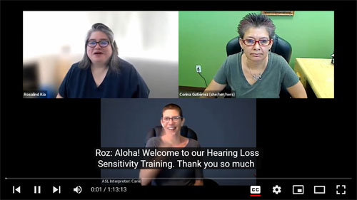 Hearing Loss Sensitivity Training in ASL with Voice Interpreting