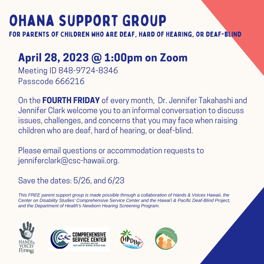 Ohana Support Group Flyer - April 2023