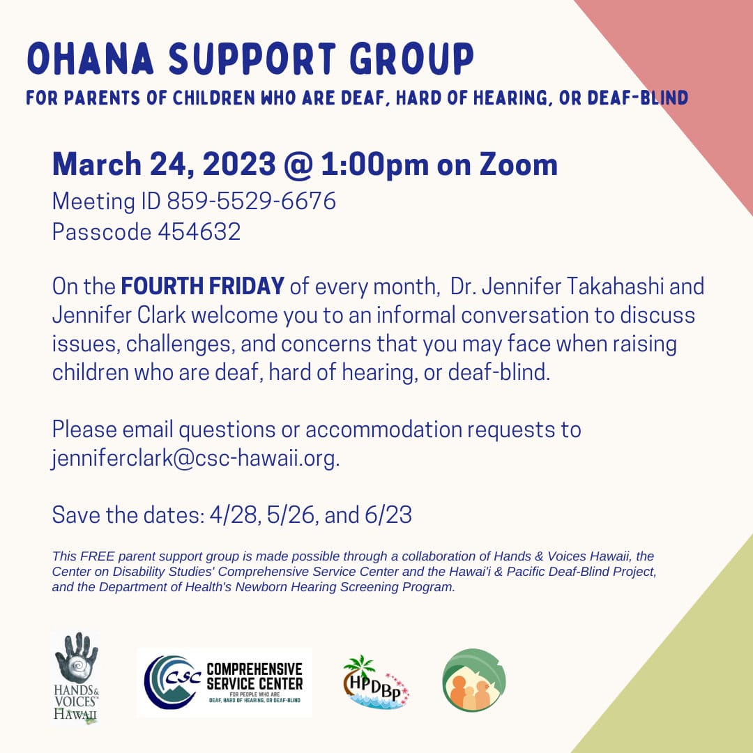 Ohana Support Group Flyer - March 2023
