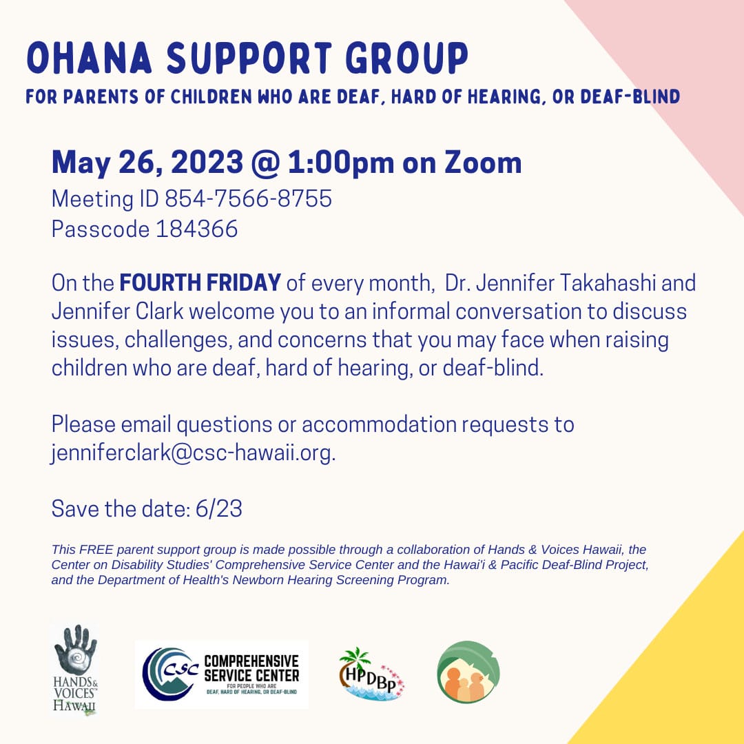 Ohana Support Group Flyer - May 2023