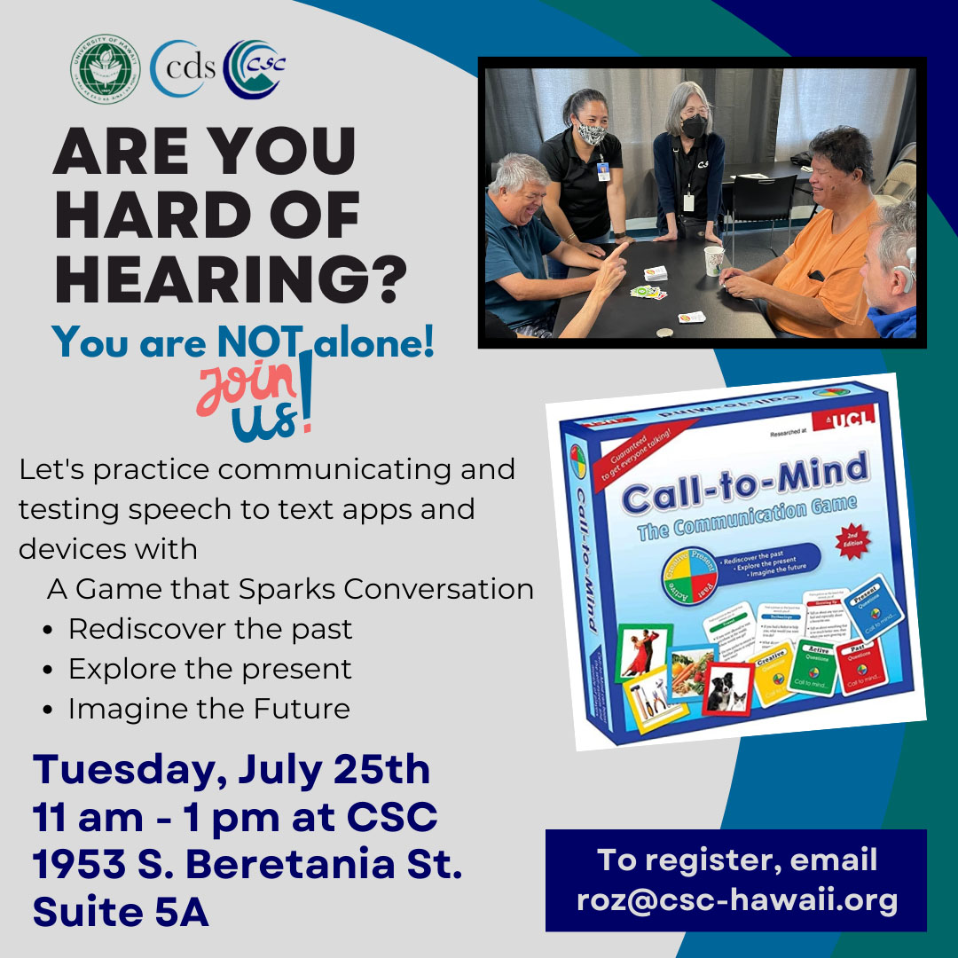 Hard of Hearing Group: Call to Mind Game