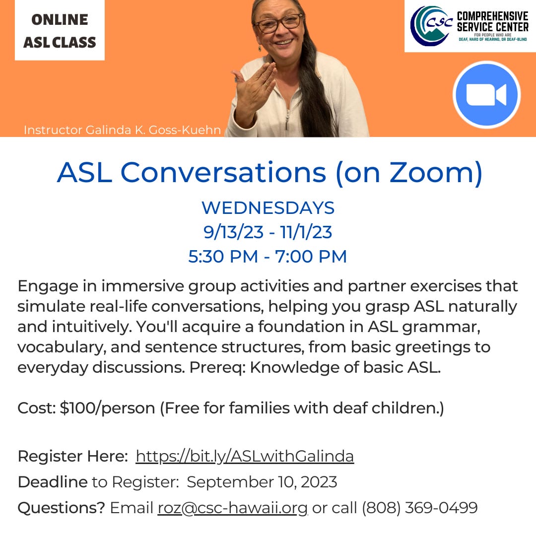 ASL Conversations on Zoom Flyer