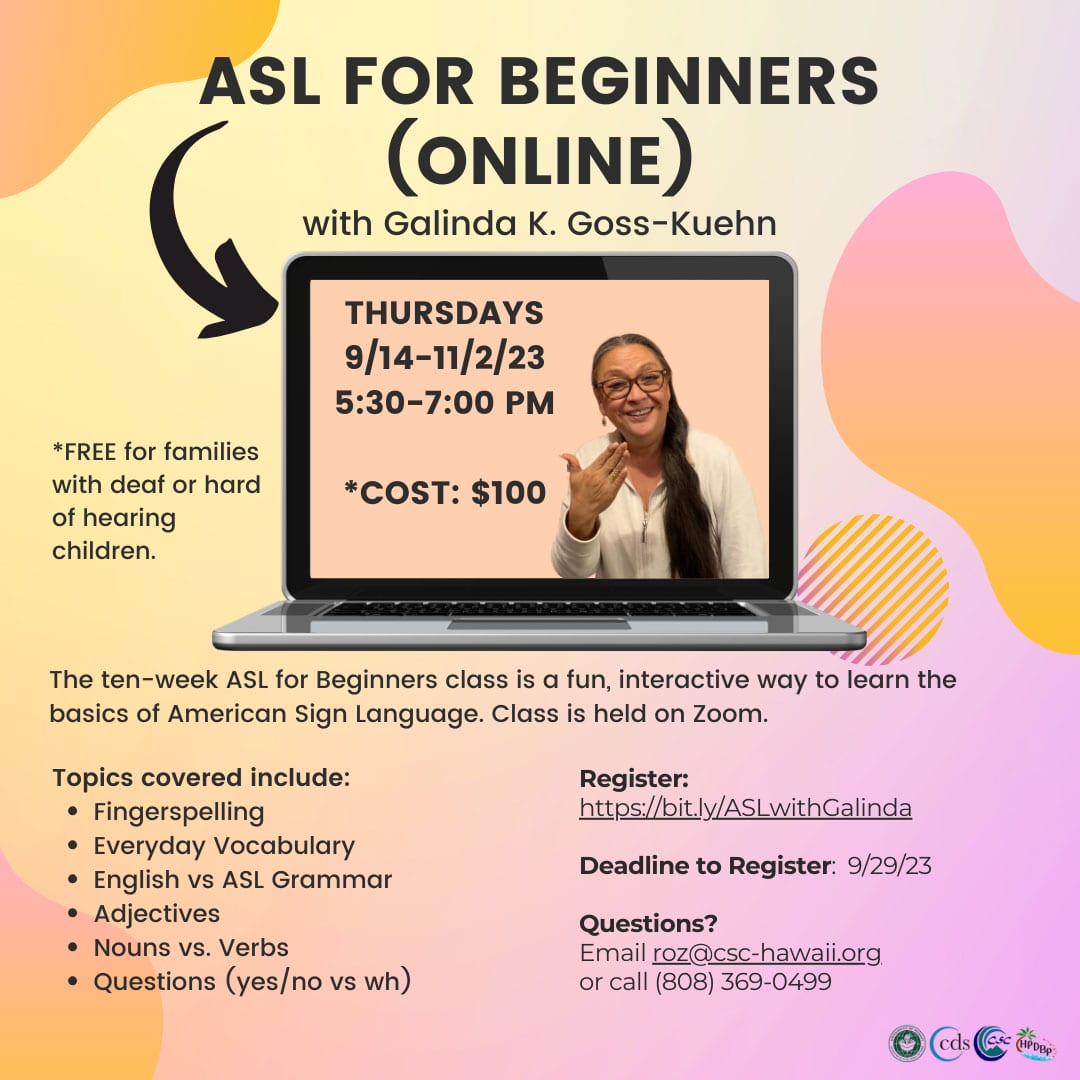ASL for Beginners Flyer