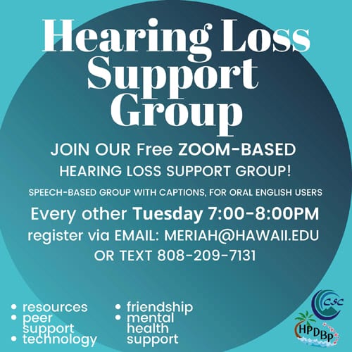 Zoom-Based Hearing Loss Support Group Flyer