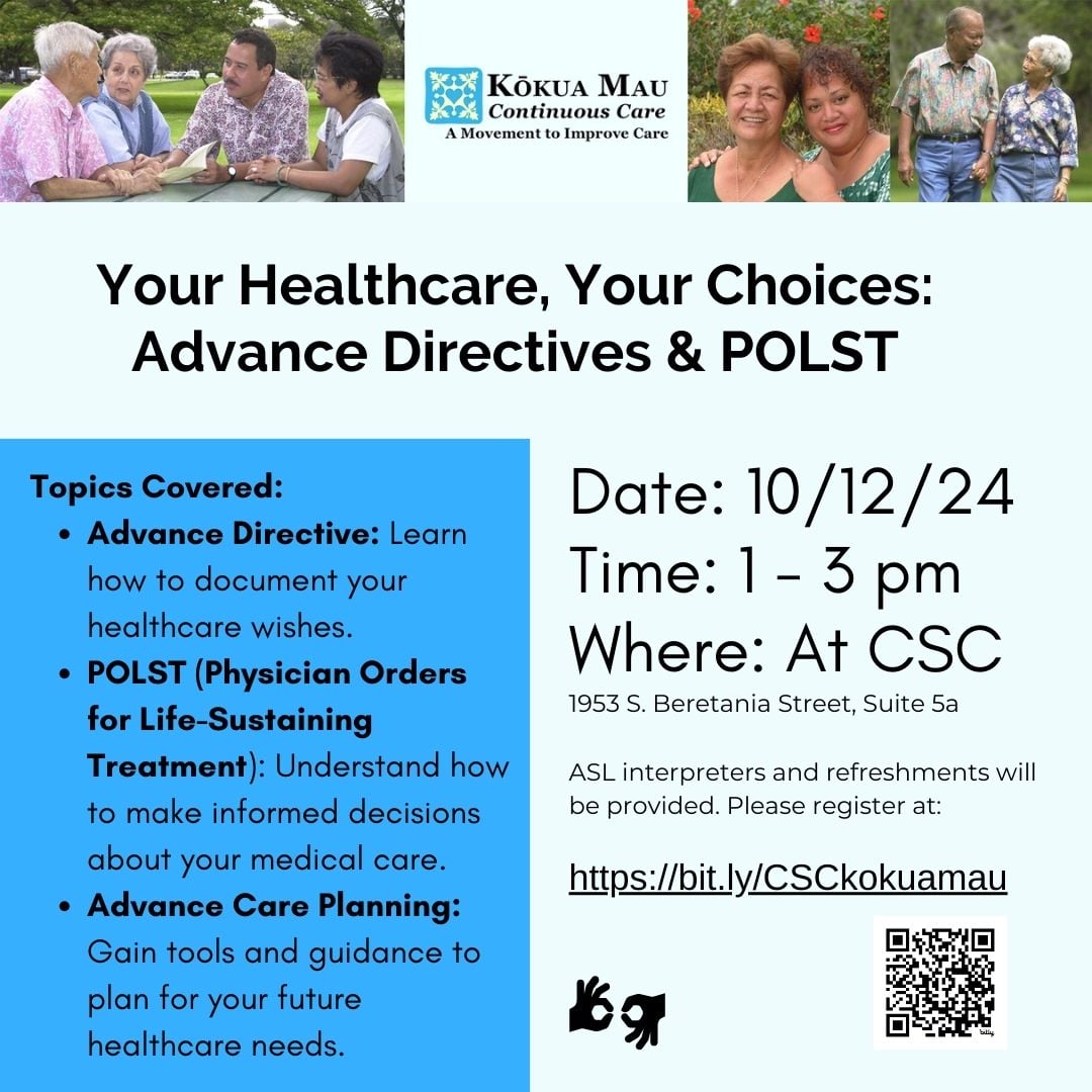 Advanced Directives Workshop Flyer