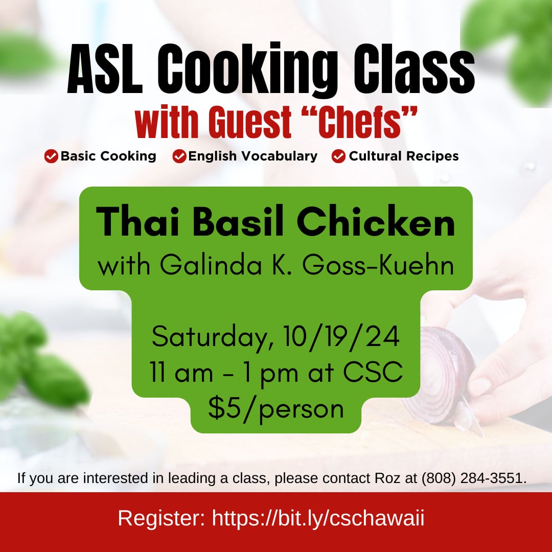 ASL Cooking Class Flyer