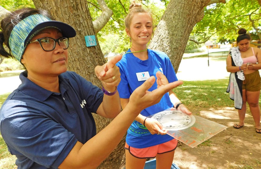 Photo: Counselor demonstrating a navigation technique