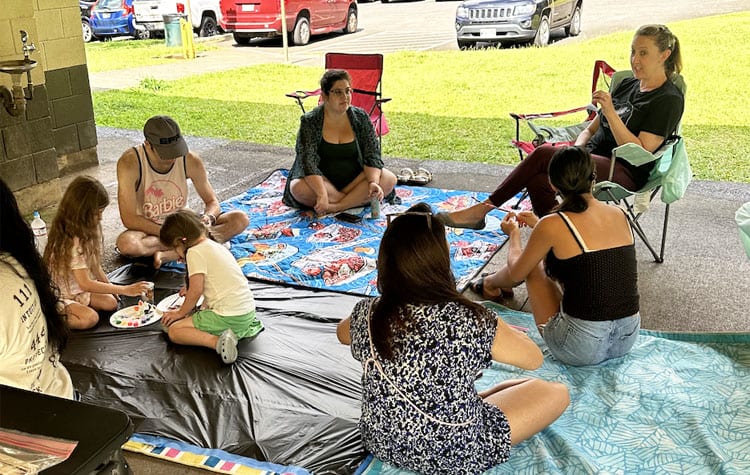 Photo: Parents with their keiki at Art in the Park