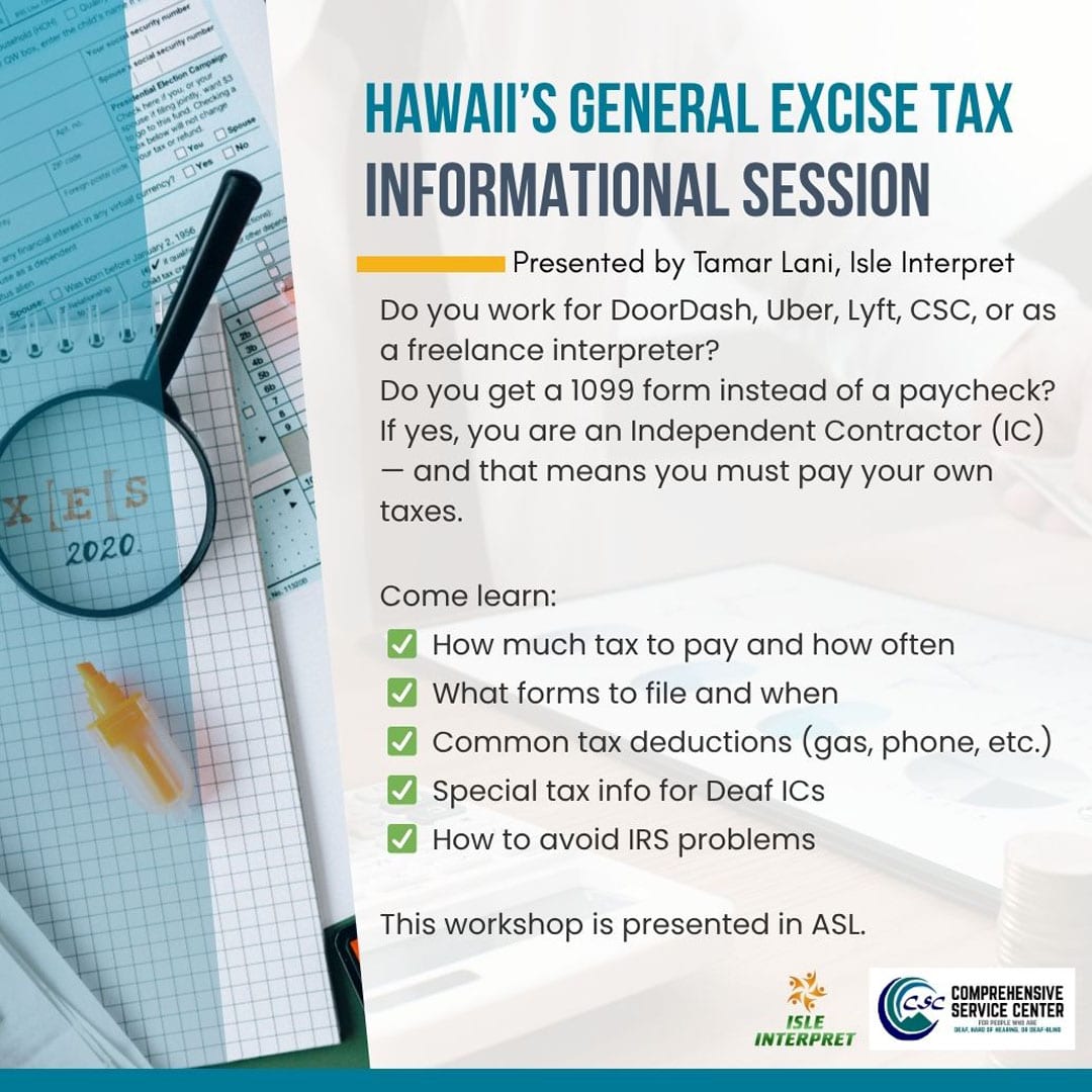 General Excise Tax Information Session Flyer